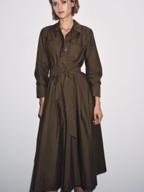 NWT Zara ZW Collection Poplin shirt dress - L